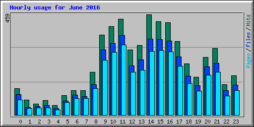 Hourly usage for June 2016