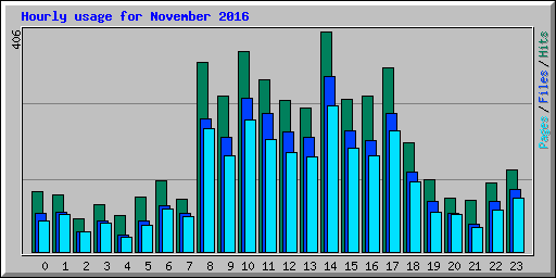 Hourly usage for November 2016