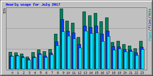 Hourly usage for July 2017