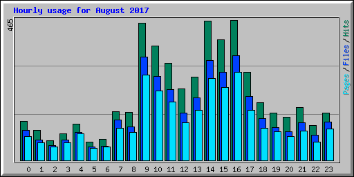 Hourly usage for August 2017