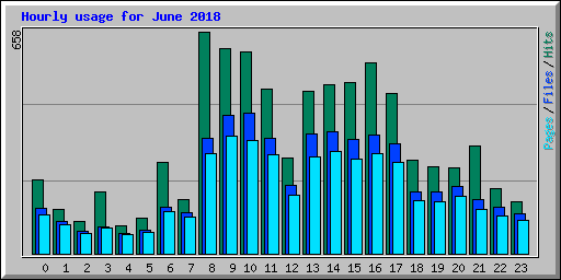 Hourly usage for June 2018