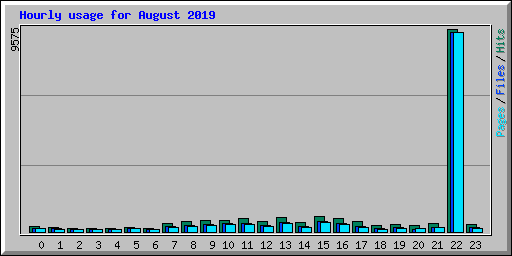 Hourly usage for August 2019