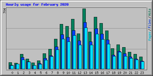 Hourly usage for February 2020