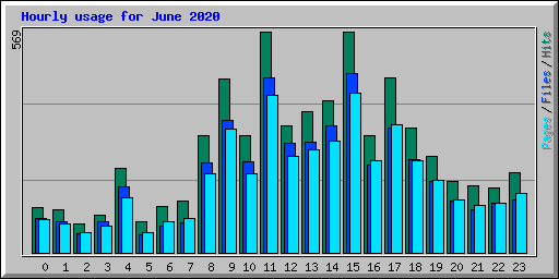 Hourly usage for June 2020