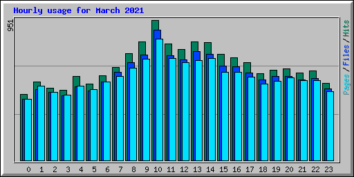 Hourly usage for March 2021