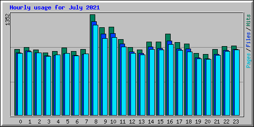 Hourly usage for July 2021