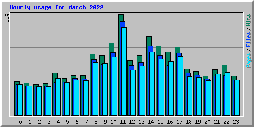 Hourly usage for March 2022